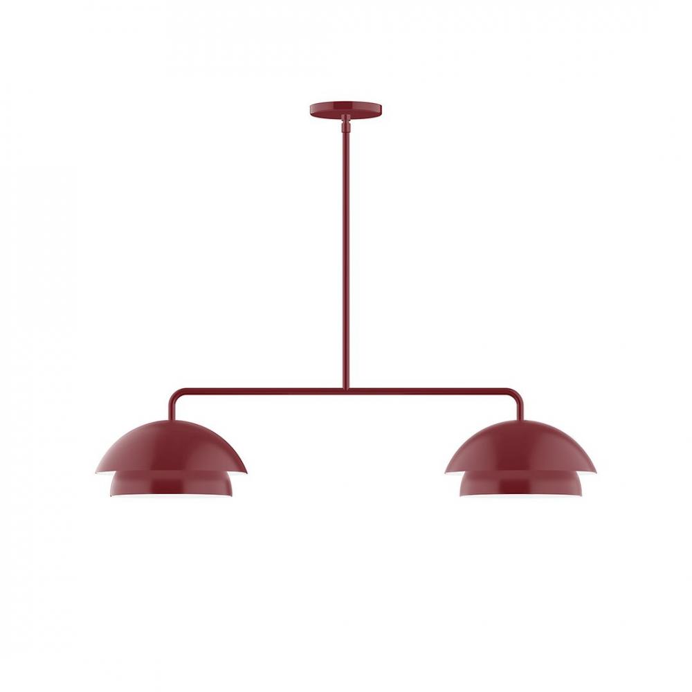 2-Light Axis LED Linear Pendant, Barn Red