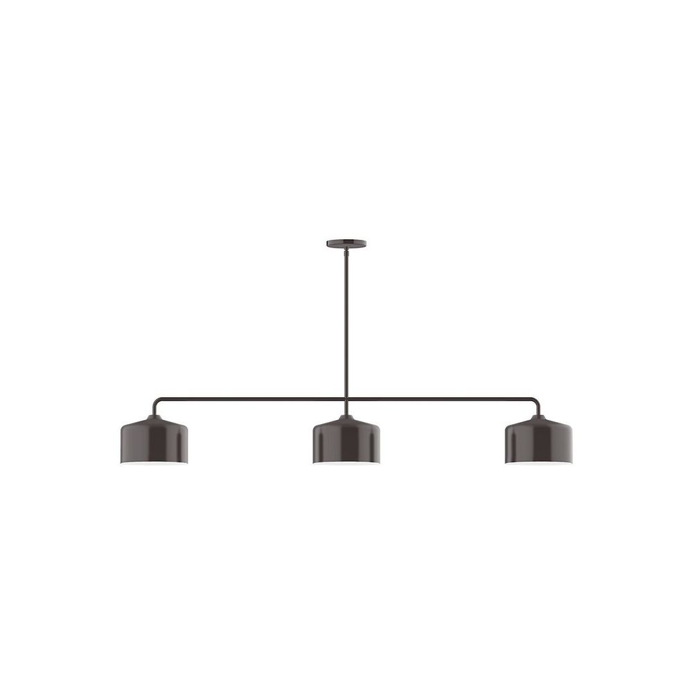 3-Light Axis Linear Pendant, Architectural Bronze