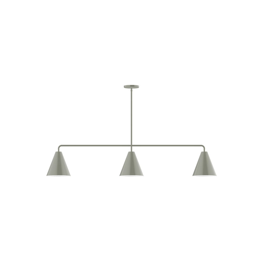 3-Light Jynx Linear Pendant, Moss Green