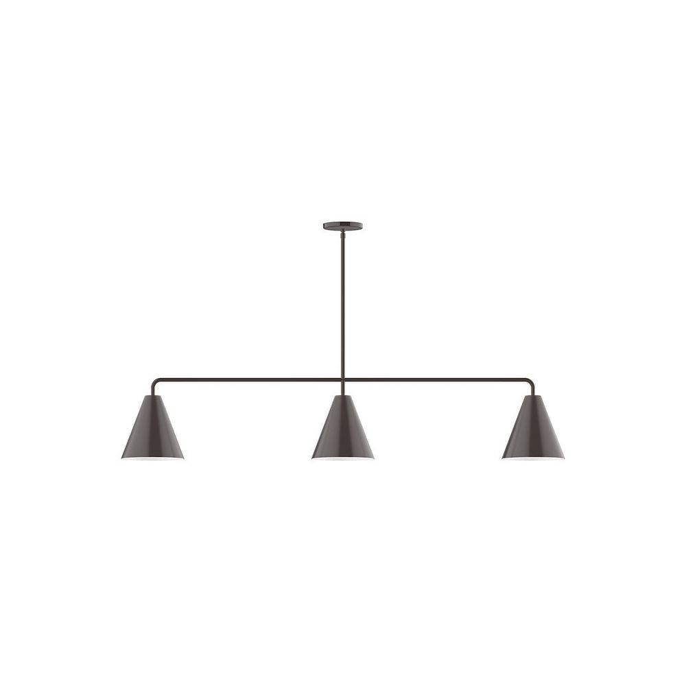 3-Light Jynx Linear Pendant, Architectural Bronze