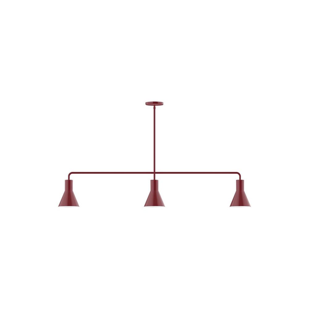 3-Light Axis Linear Pendant, Barn Red