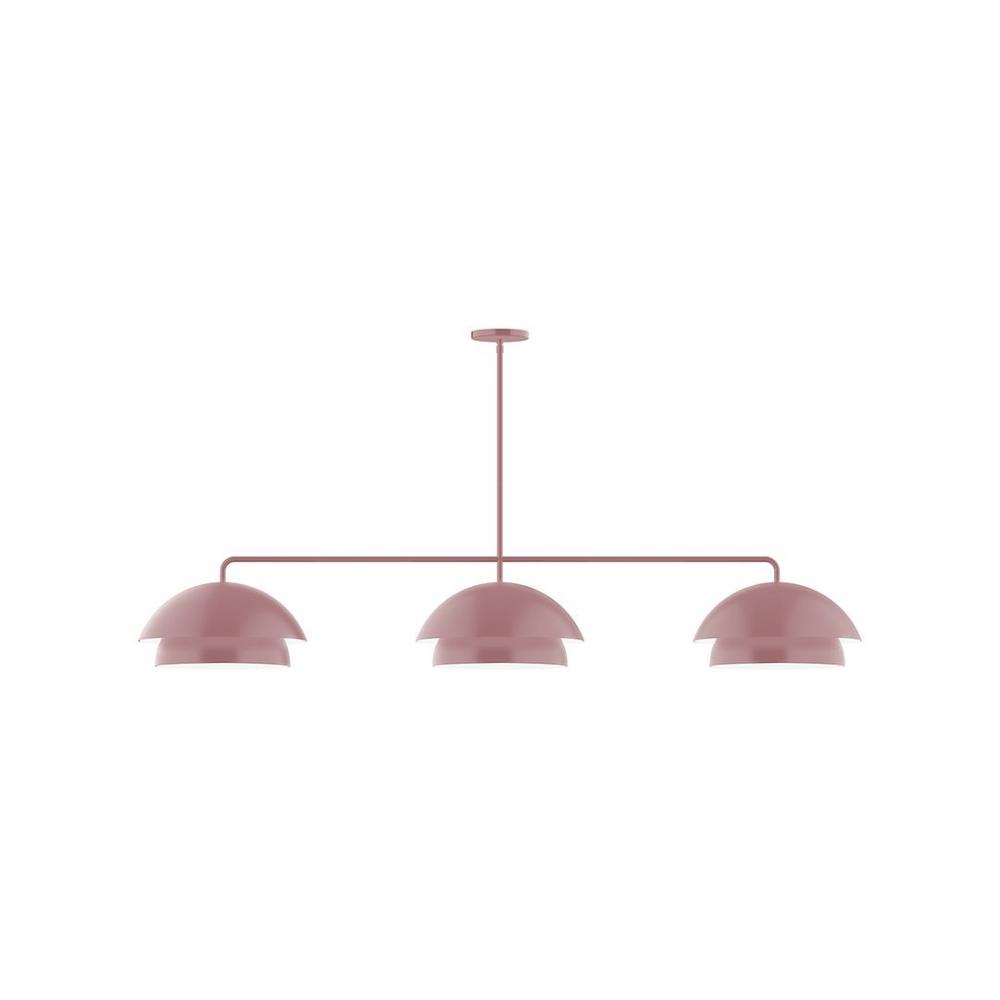 3-Light Axis LED Linear Pendant, Mauve