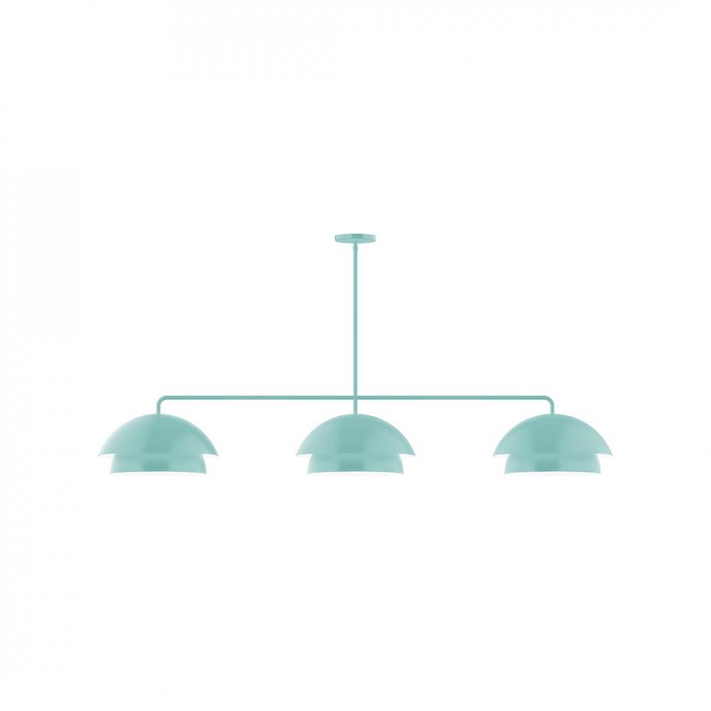 3-Light Axis LED Linear Pendant, Sea Green