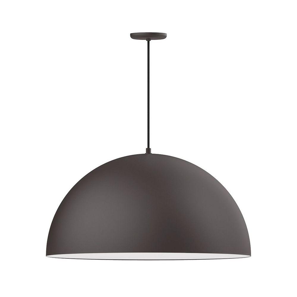 30" XL Choices Shallow Dome Shade, medium base, gray solid fabric cord with canopy, Bronze Matte