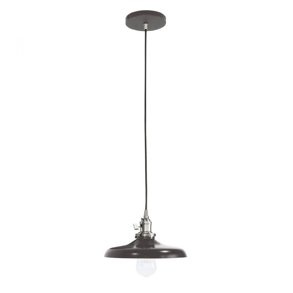 Uno 10" Pendant,  Architectural Bronze with Brushed Nickel hardware
