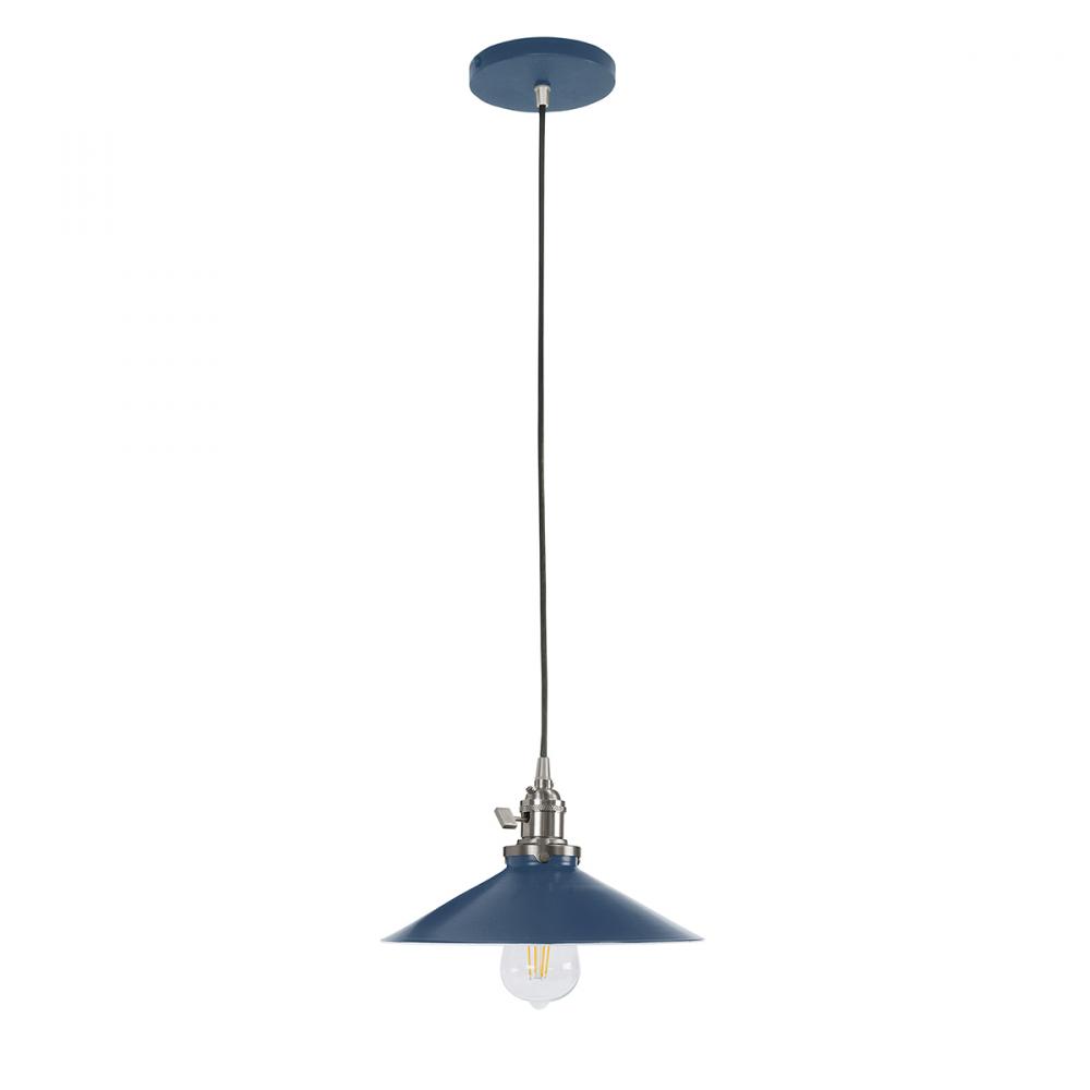 Uno 10" Pendant,  Navy with Brushed Nickel hardware