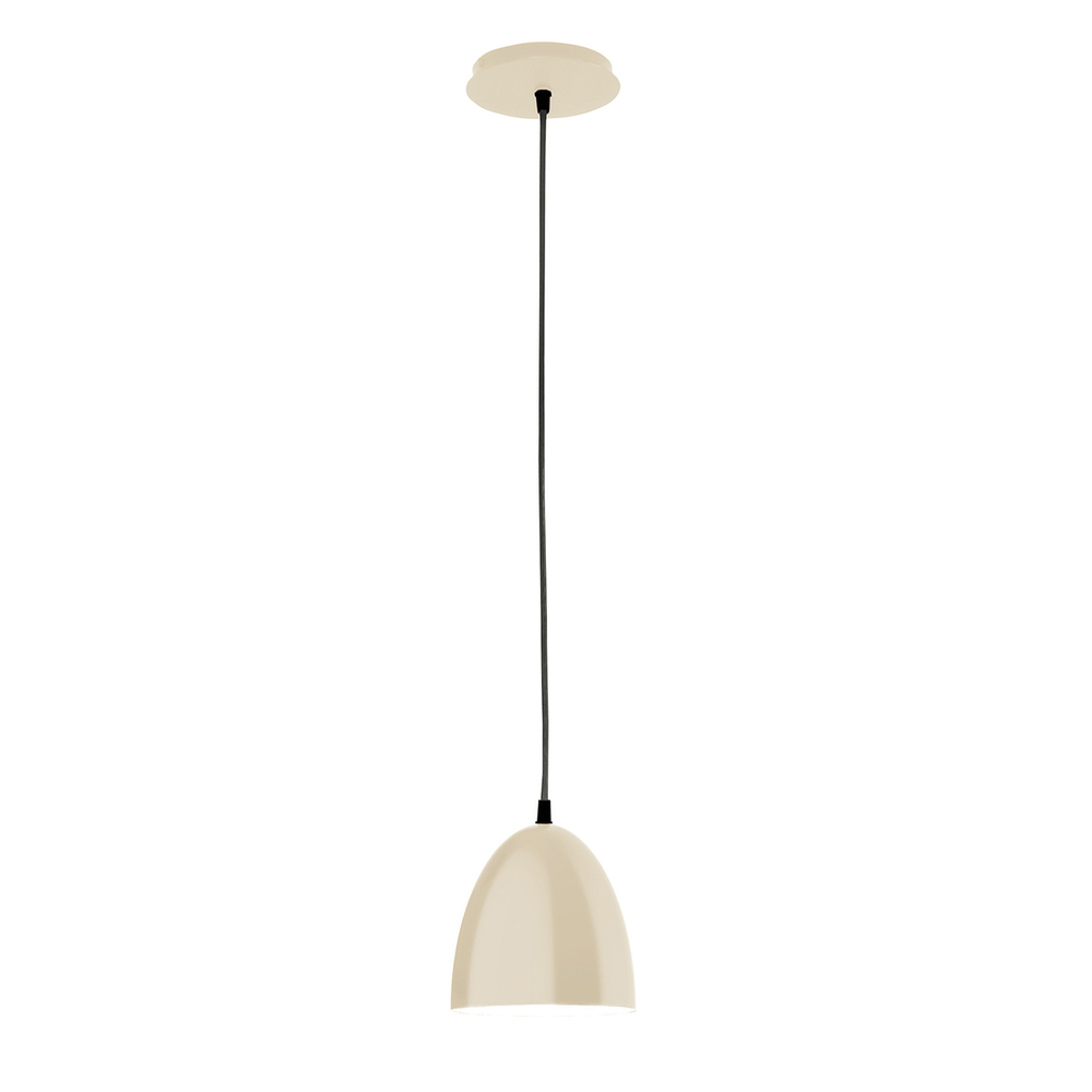 6" Jill shade, white cord with canopy, Silk Gray