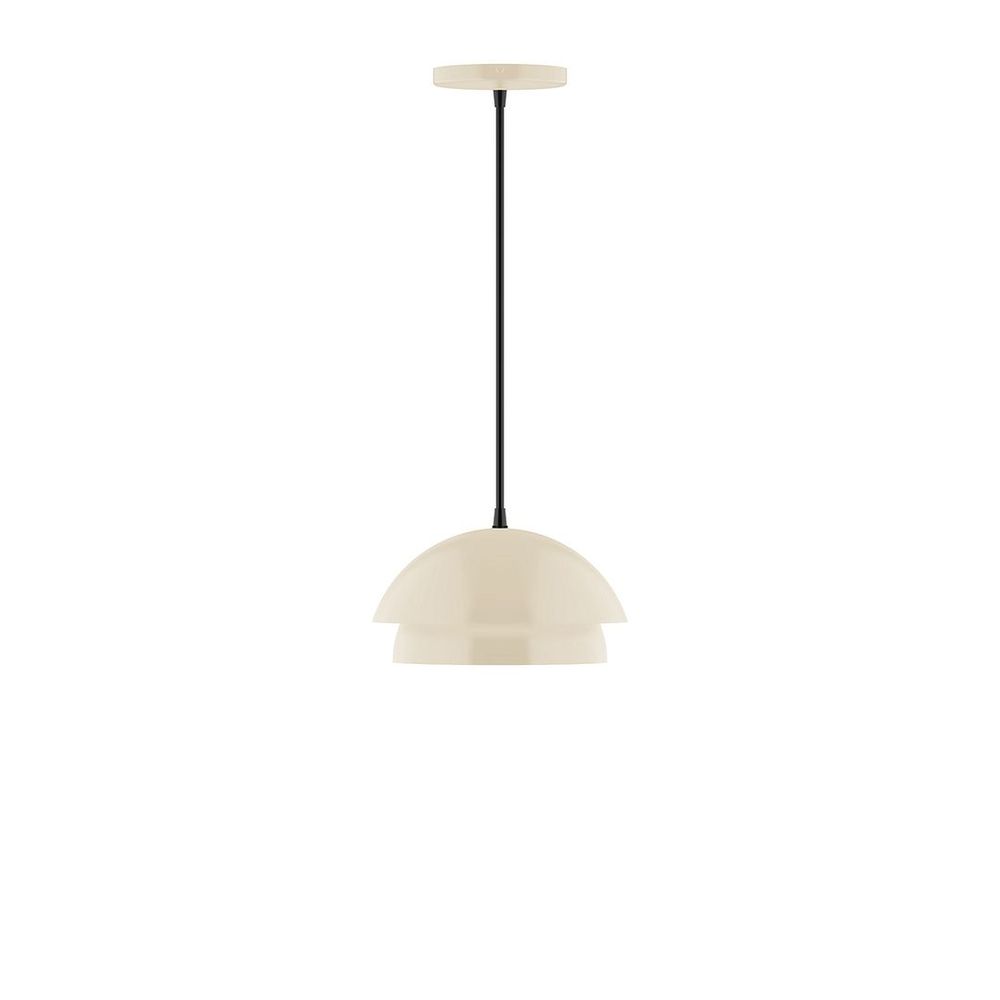 10" Nest LED Pendant, white cord with canopy, Cream