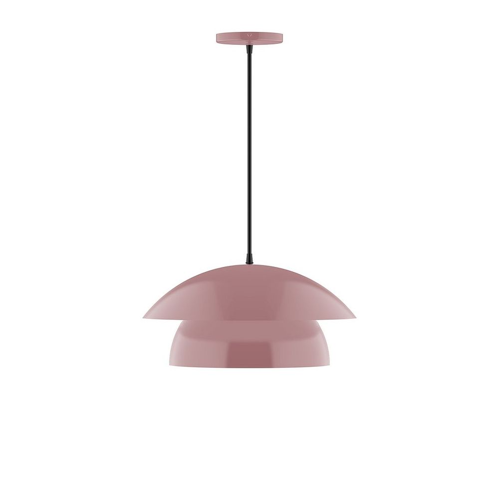 16" Nest LED Pendant, white cord with canopy, Mauve