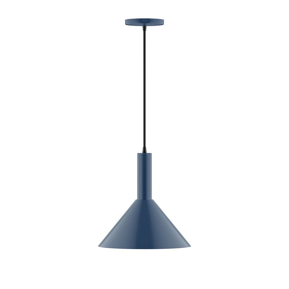 12" Chase Pendant, white cord with canopy, Navy