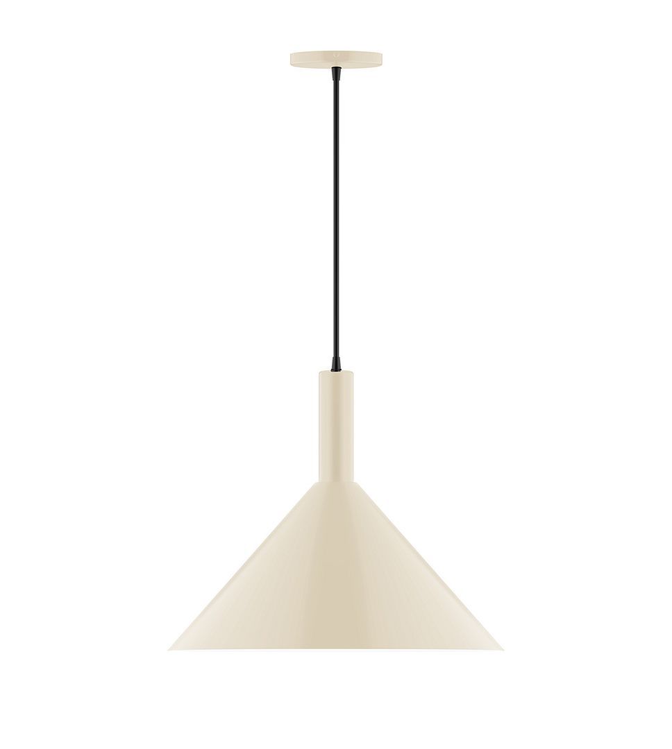 18" Chase Pendant, white cord with canopy, Cream