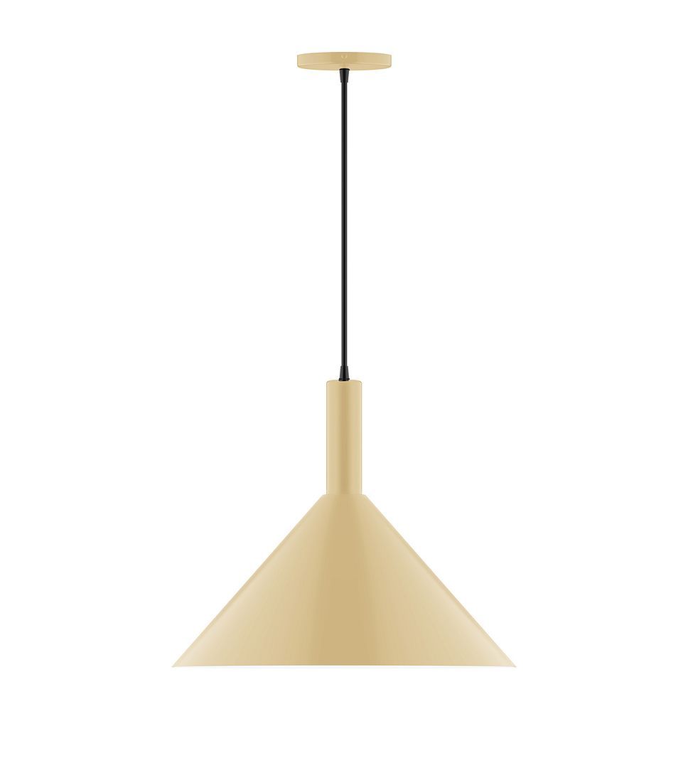 18" Chase Pendant, white cord with canopy, Ivory