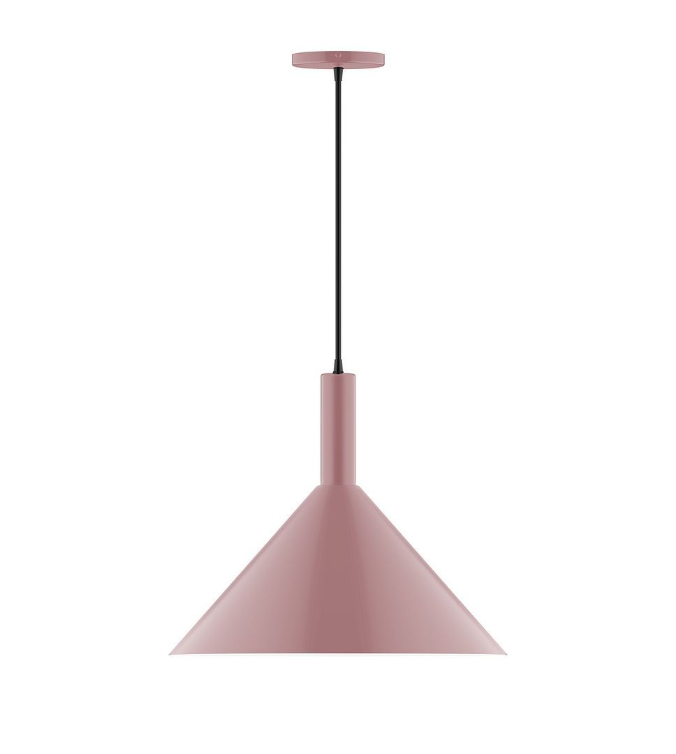 18" Chase Pendant, white cord with canopy, Mauve