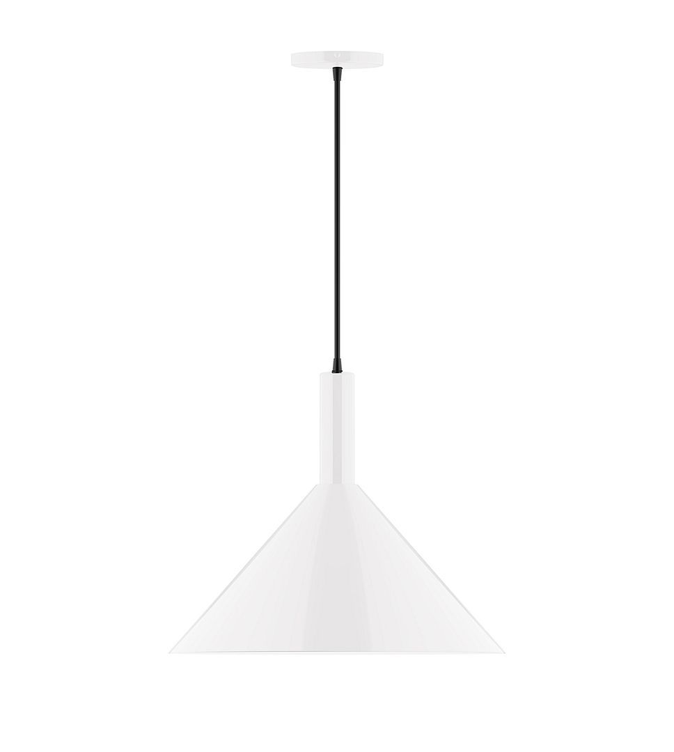18" Chase Pendant, white cord with canopy, White