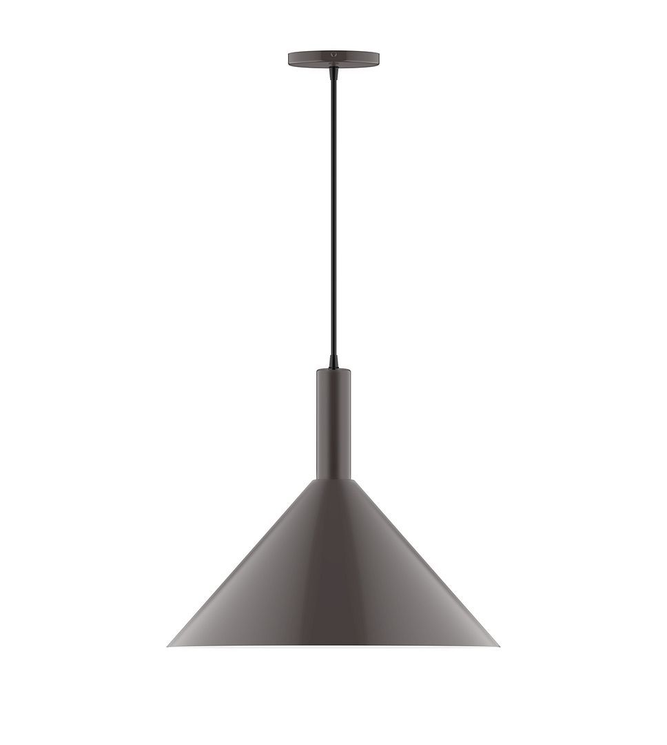 18" Chase Pendant, white cord with canopy, Architectural Bronze