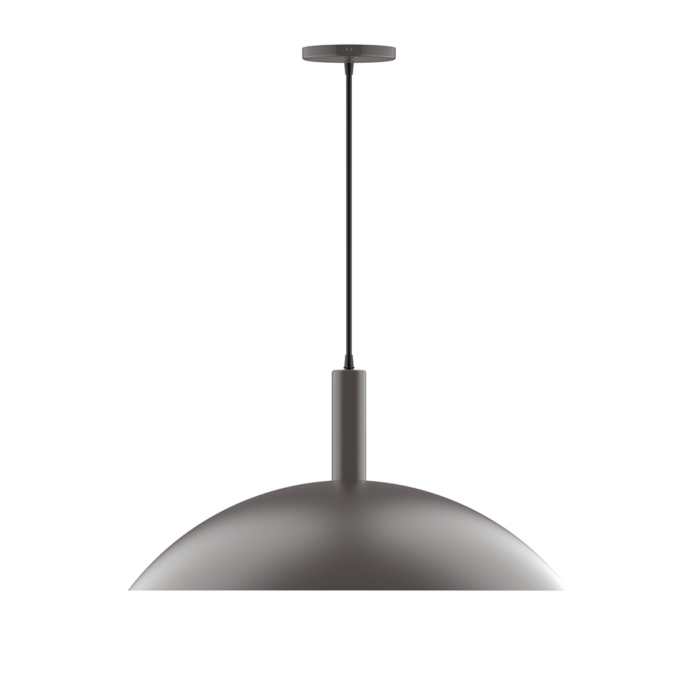 18" Chase Pendant, white cord with canopy, Bronze Matte