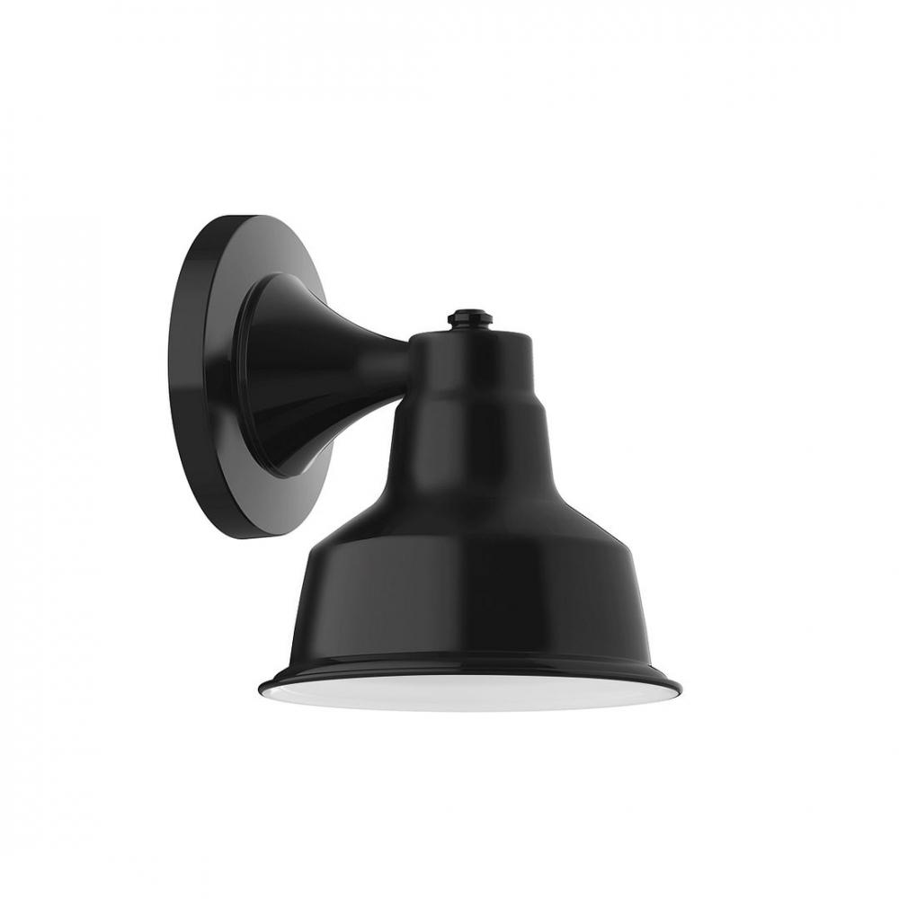 8" Warehouse shade, wall mount sconce, Black