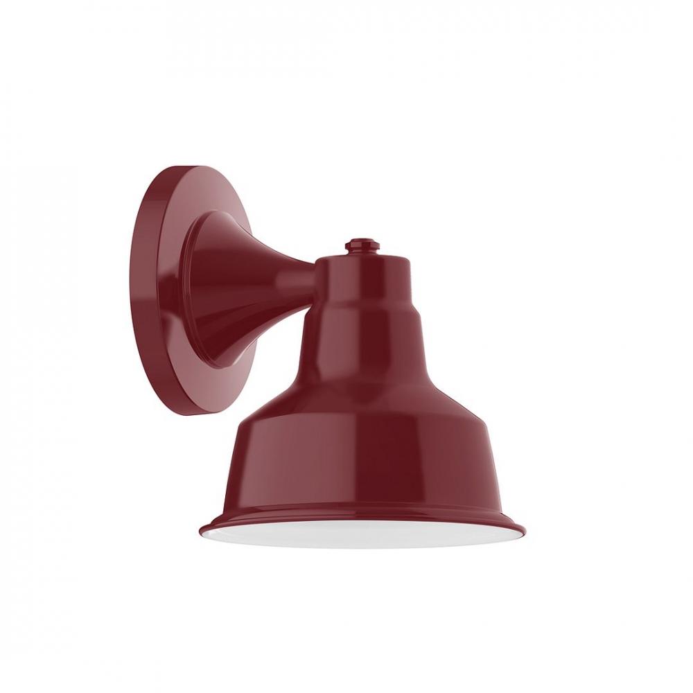 8" Warehouse shade, wall mount sconce, Barn Red