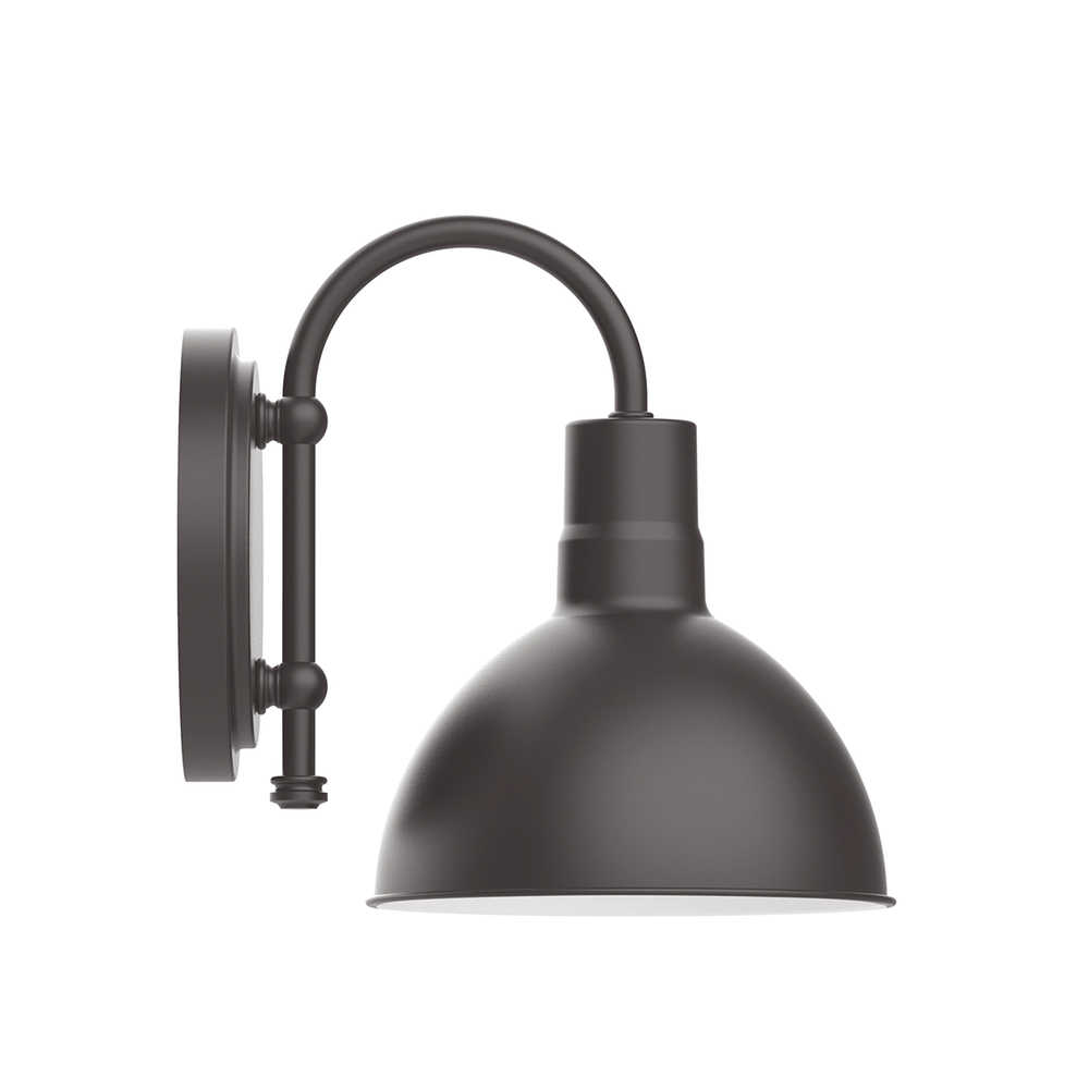 8" Deep Bowl shade, wall mount sconce, Bronze Matte