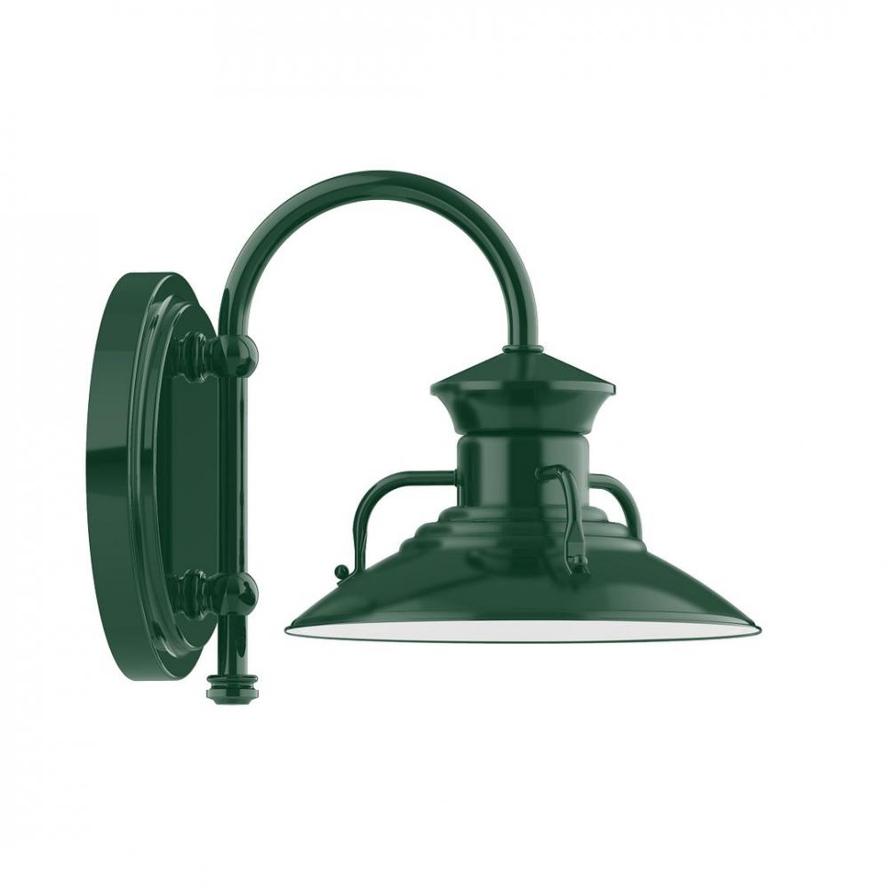 8" Homestead shade, wall mount sconce, Forest Green