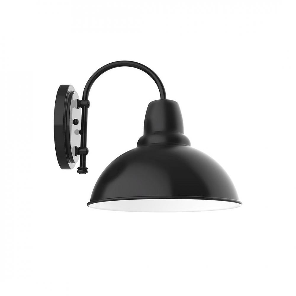 12" Cafe shade, wall mount sconce, Black