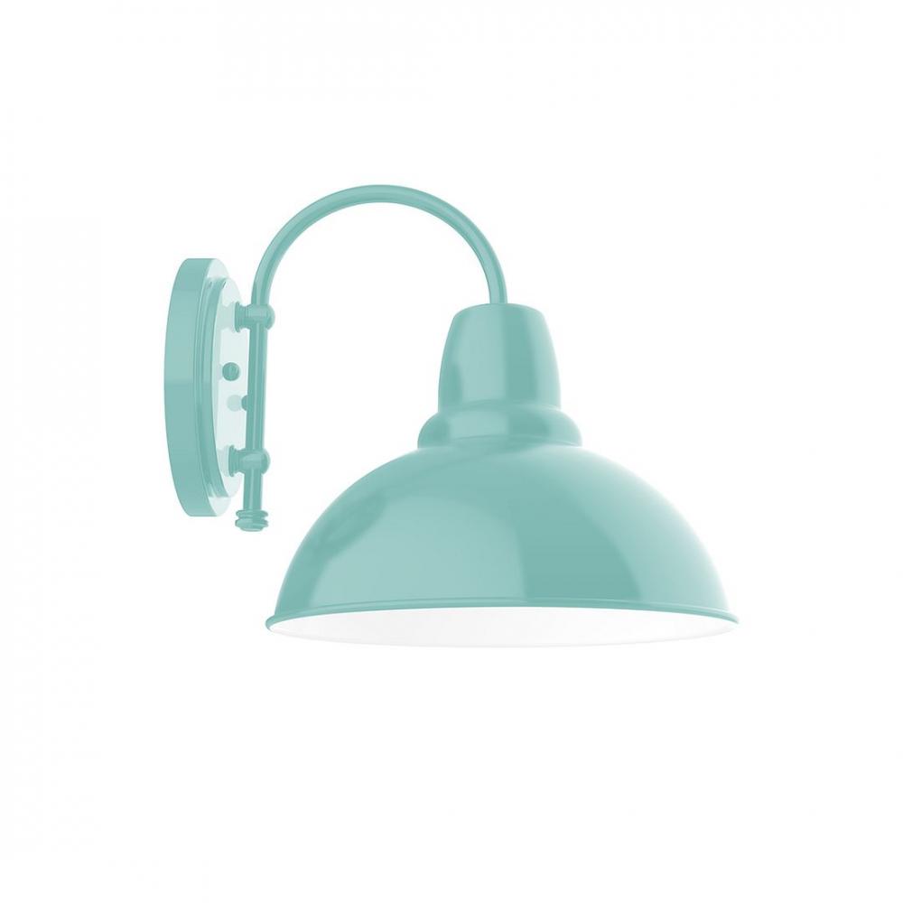 12" Cafe shade, wall mount sconce with Frosted Glass and guard, Sea Green