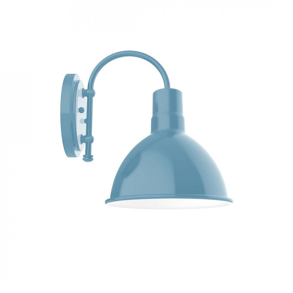 10" Deep Bowl shade, wall mount sconce, Light Blue