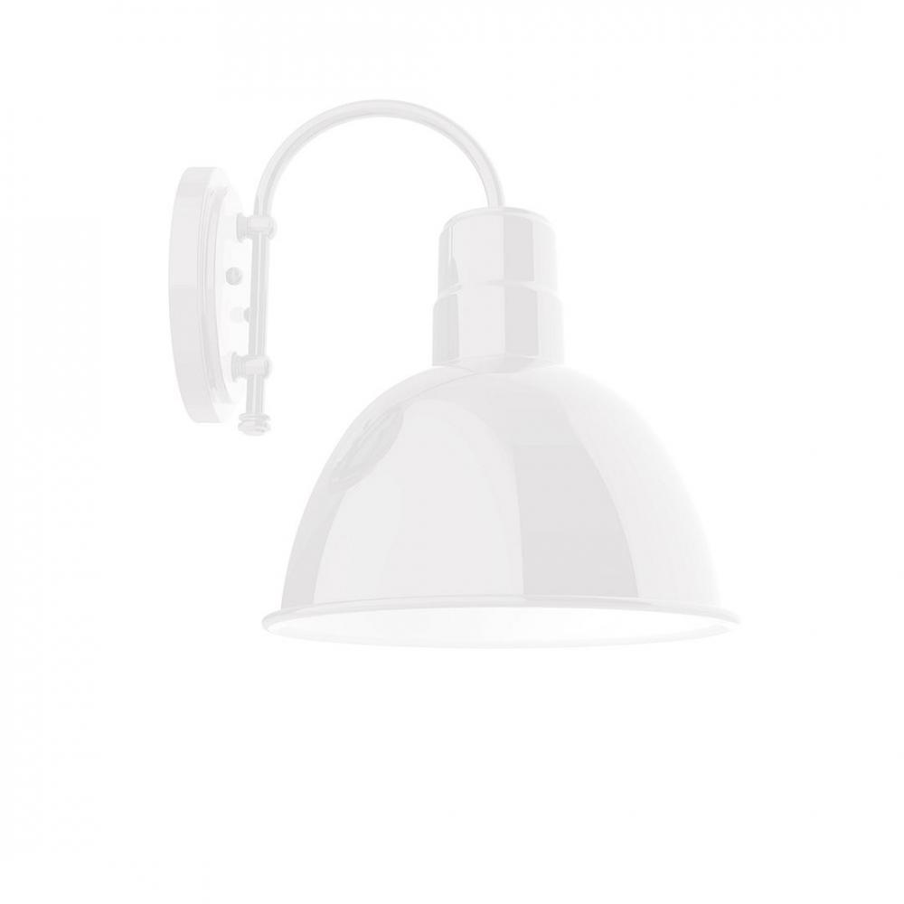 12" Deep Bowl shade, wall mount sconce, White