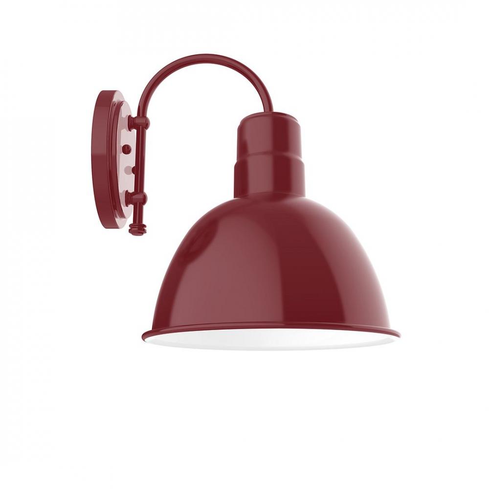 12" Deep Bowl shade, wall mount sconce, Barn Red