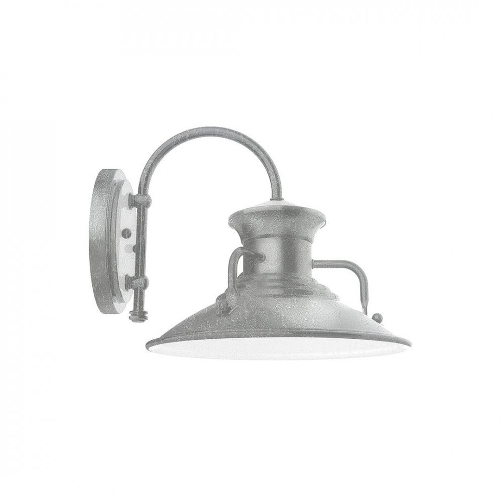 12" Homestead shade, wall mount sconce with Frosted Glass and guard, Painted Galvanized