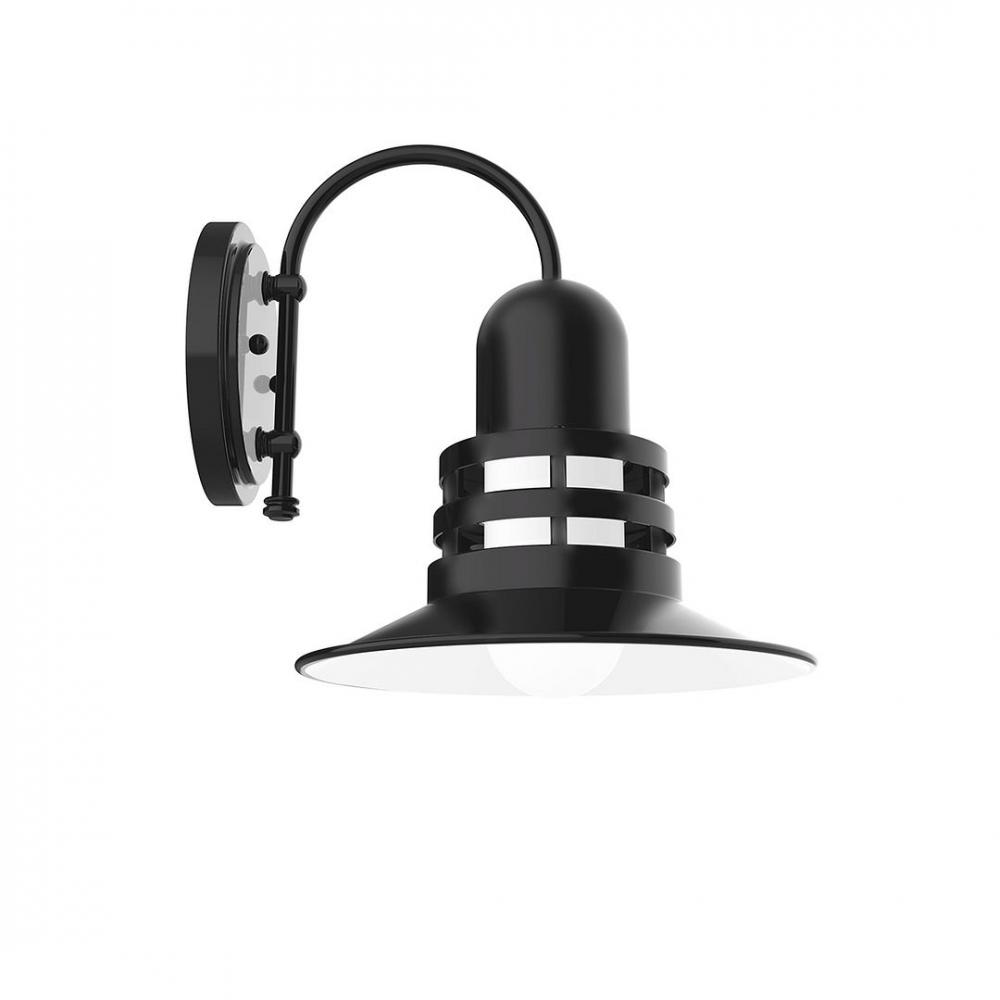 12" Atomic shade, wall mount sconce, Black