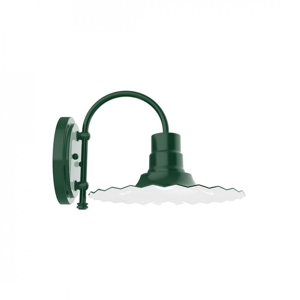 12" Radial shade, wall mount sconce, Forest Green