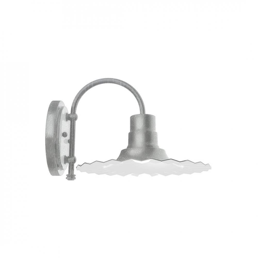 12" Radial shade, wall mount sconce, Painted Galvanized