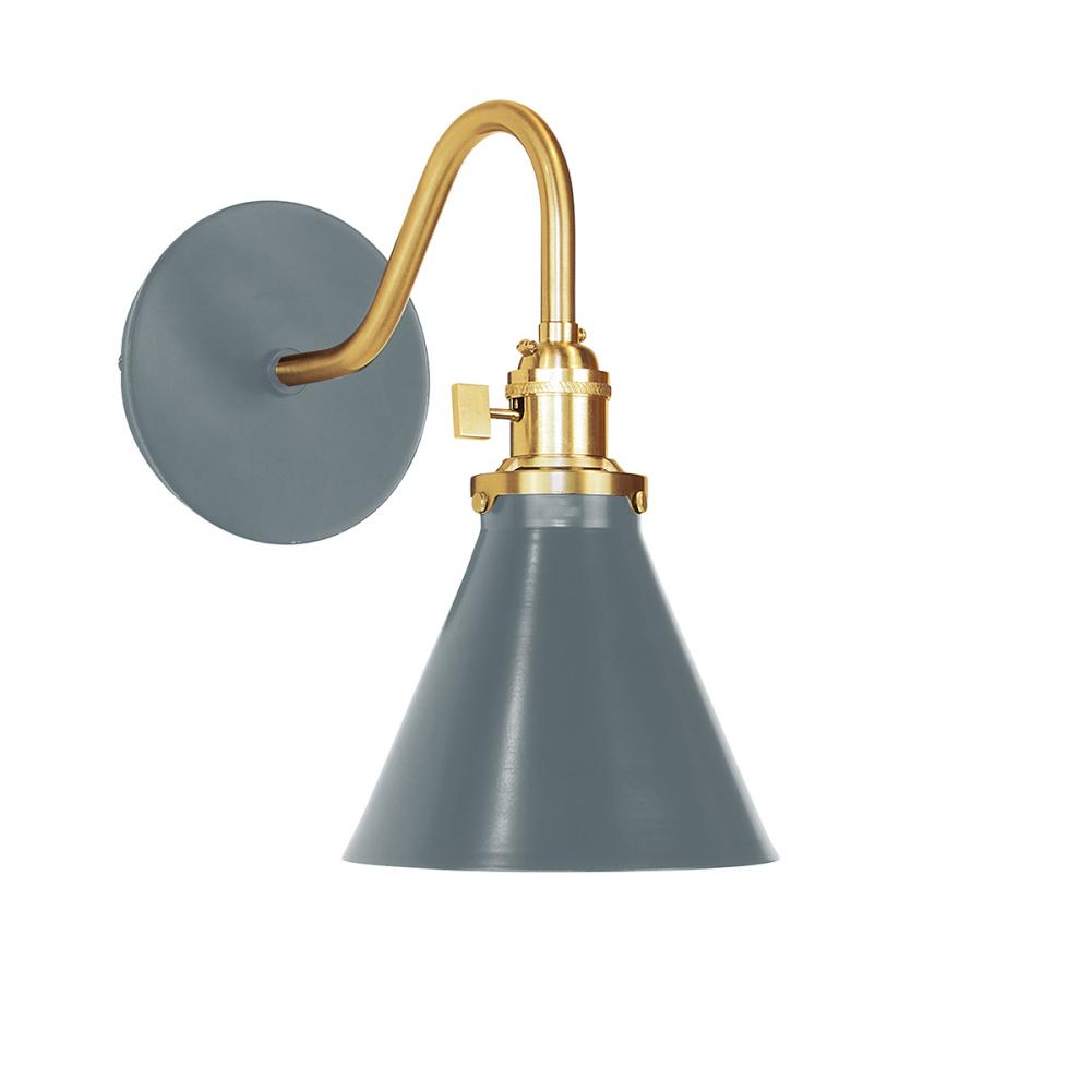 Uno 6" wall sconce,  Vermillion with Brushed Nickel hardware