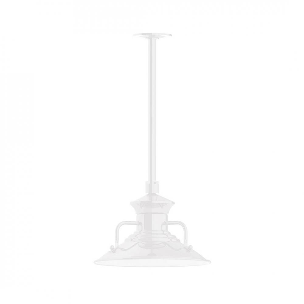 12" Homestead shade, stem mount LED Pendant with canopy, White