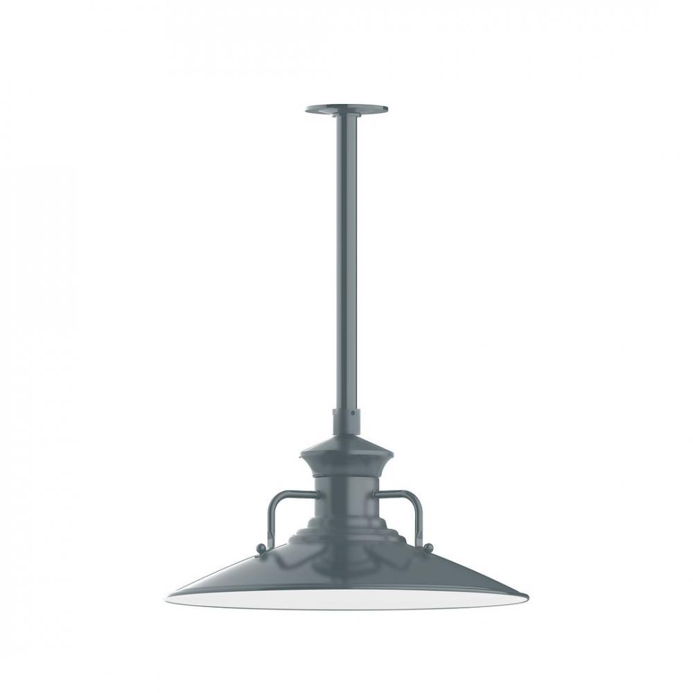 18" Homestead shade, stem mount LED Pendant with canopy, Slate Gray