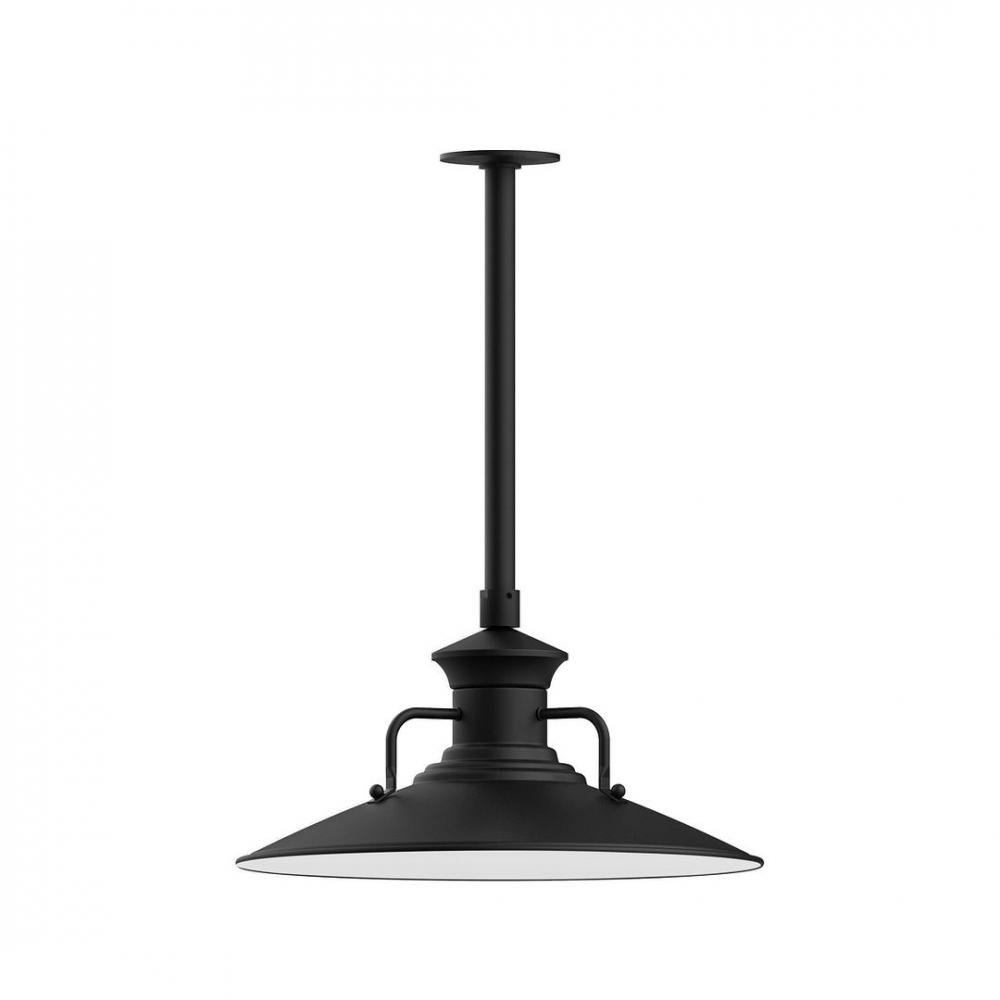 18" Homestead shade, stem mount LED Pendant with canopy, Black