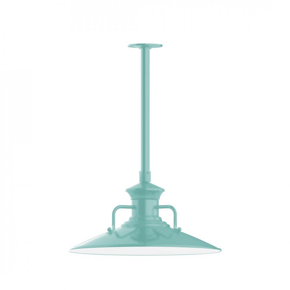 18" Homestead shade, stem mount LED Pendant with canopy, Sea Green