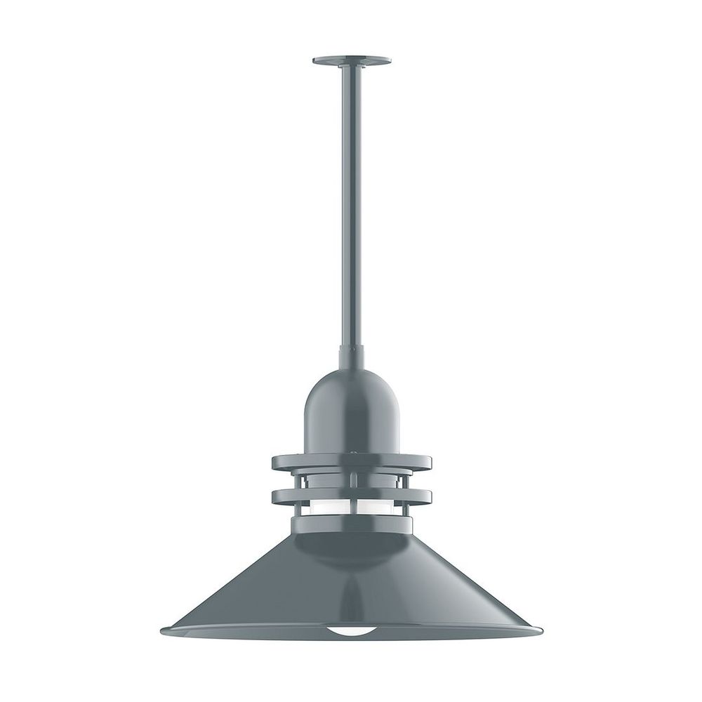 20" Atomic shade, stem mount pendant with canopy, Slate Gray