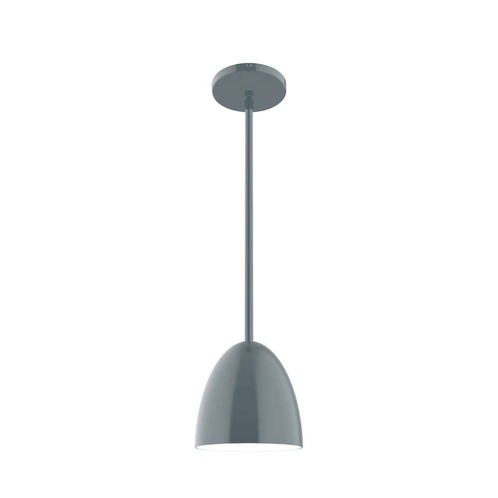 6" Jill Stem Hung Pendant, Slate Gray