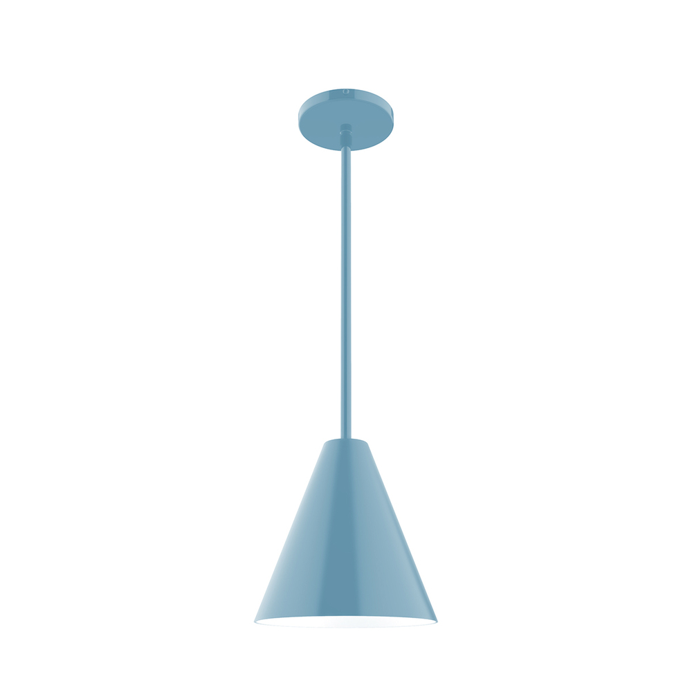 8" Jynx Stem Hung Pendant, Light Blue