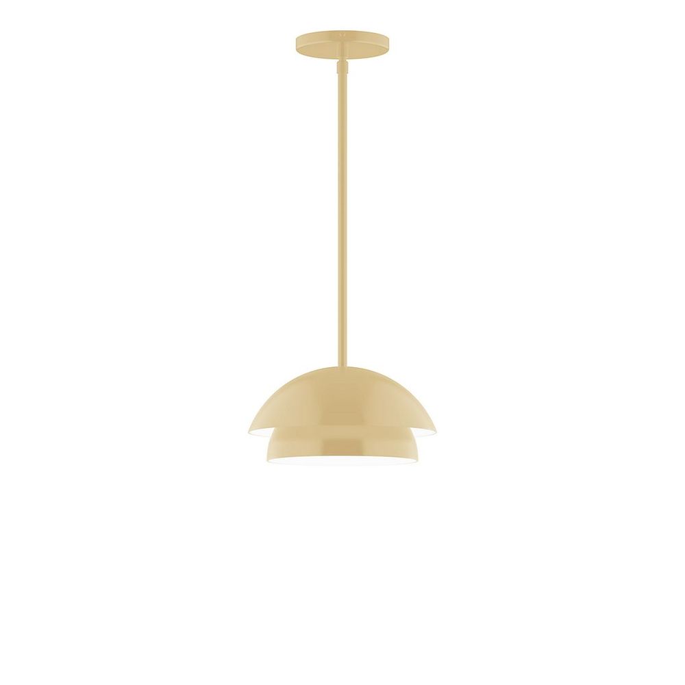 10" Nest LED Stem Hung Pendant, Ivory