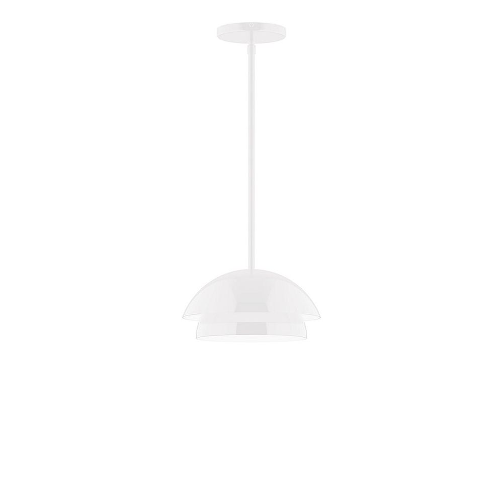 10" Nest LED Stem Hung Pendant, White