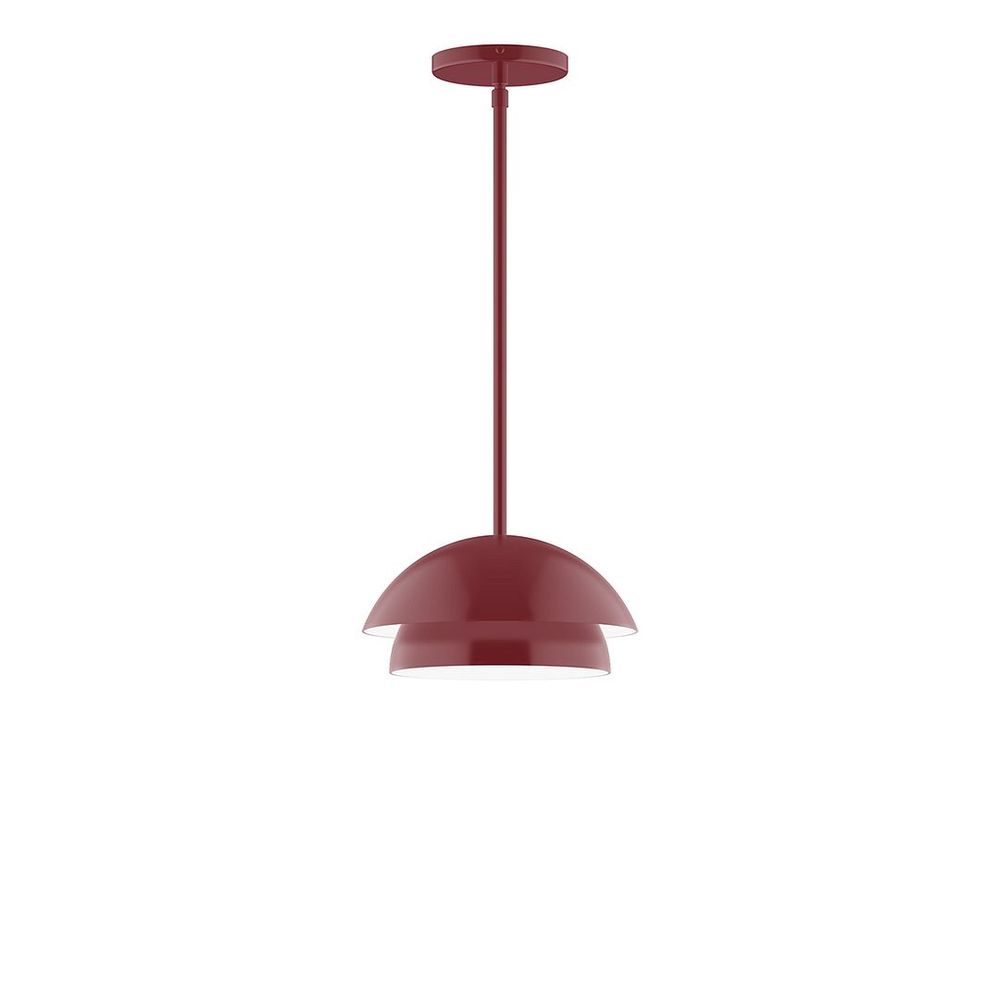 10" Nest LED Stem Hung Pendant, Barn Red