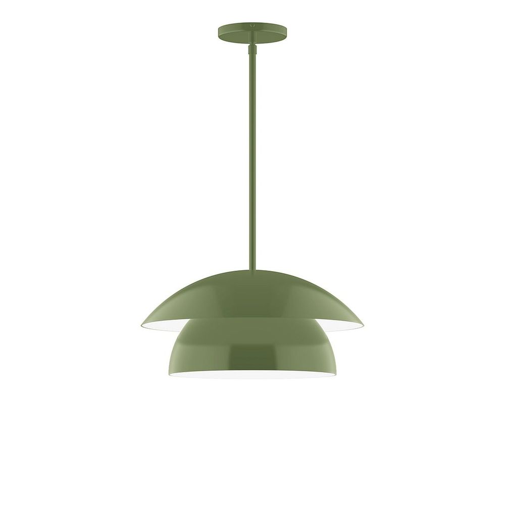 16" Nest LED Stem Hung Pendant, Fern Green