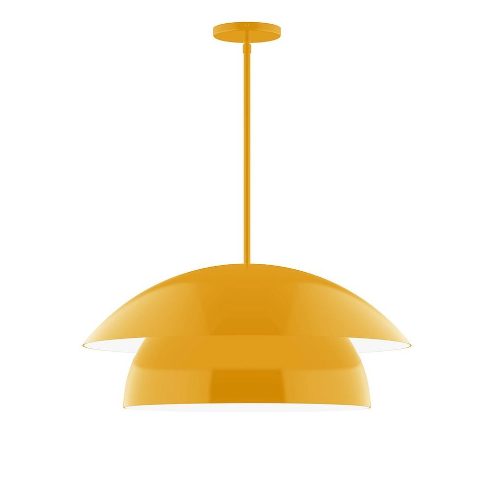 24" Nest LED Stem Hung Pendant, Bright Yellow