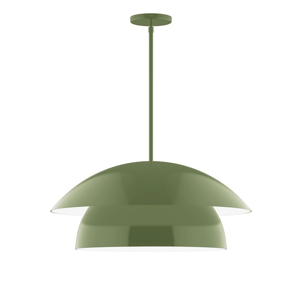 24" Nest LED Stem Hung Pendant, Fern Green