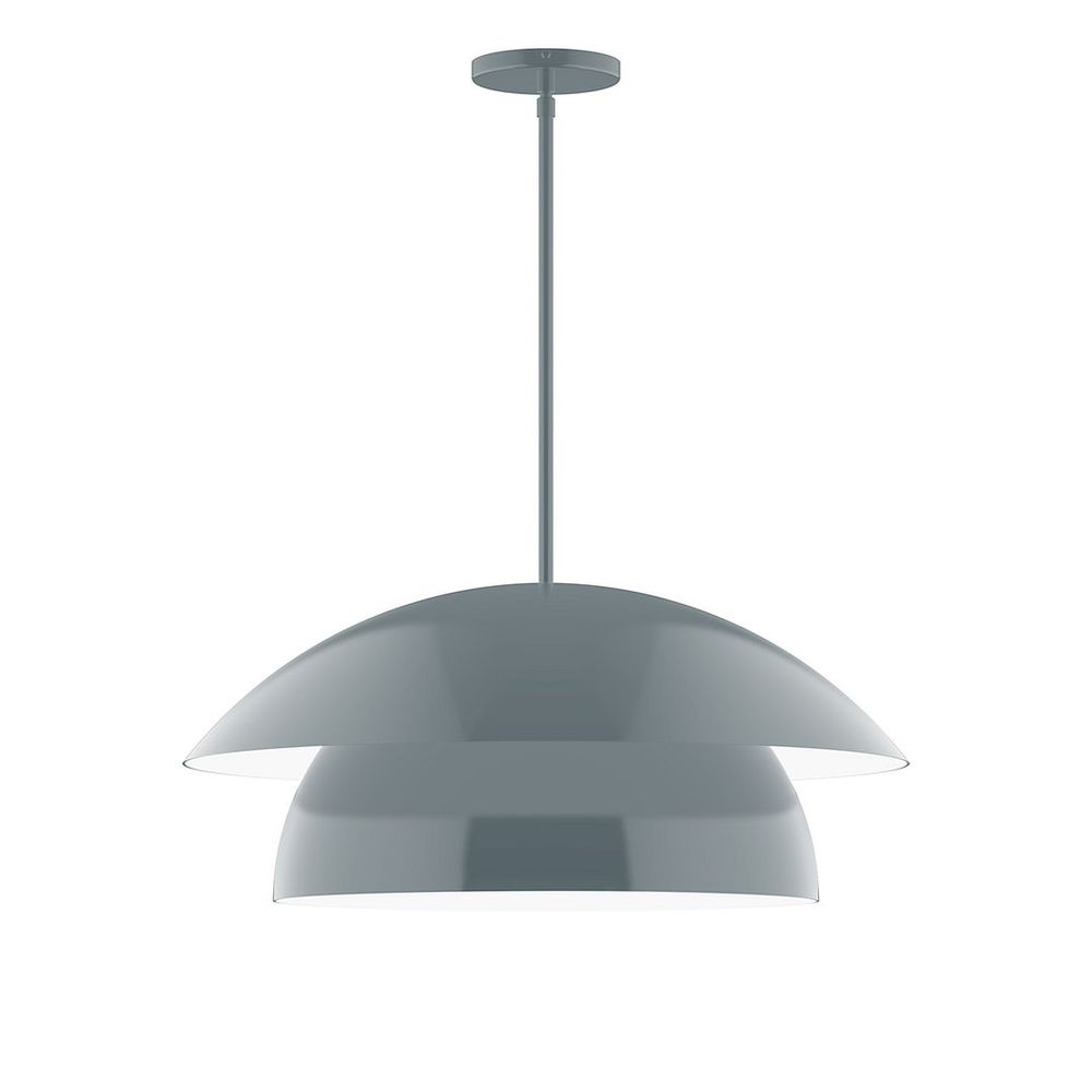 24" Nest LED Stem Hung Pendant, Slate Gray