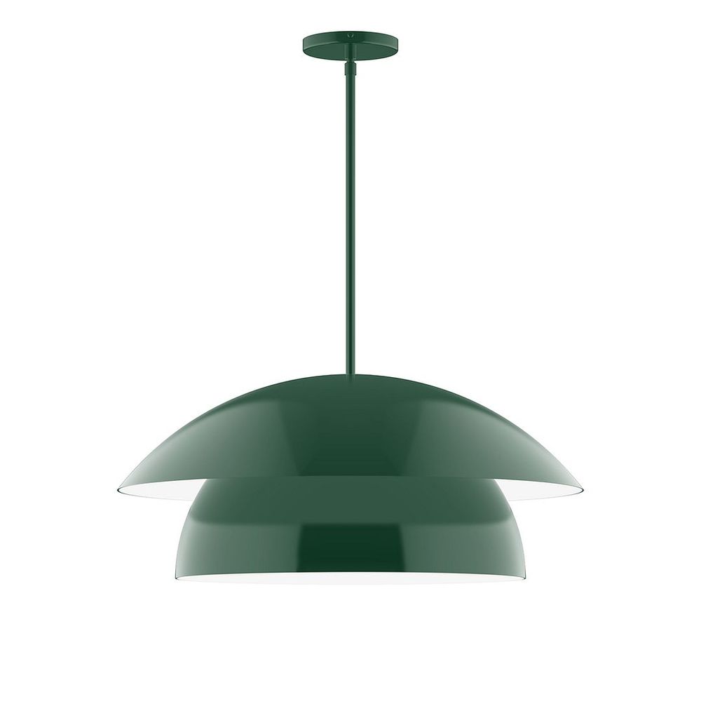 24" Nest LED Stem Hung Pendant, Forest Green