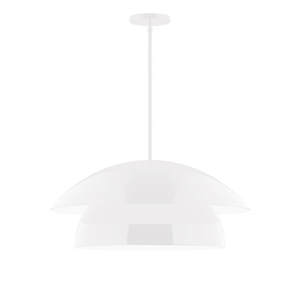 24" Nest LED Stem Hung Pendant, White